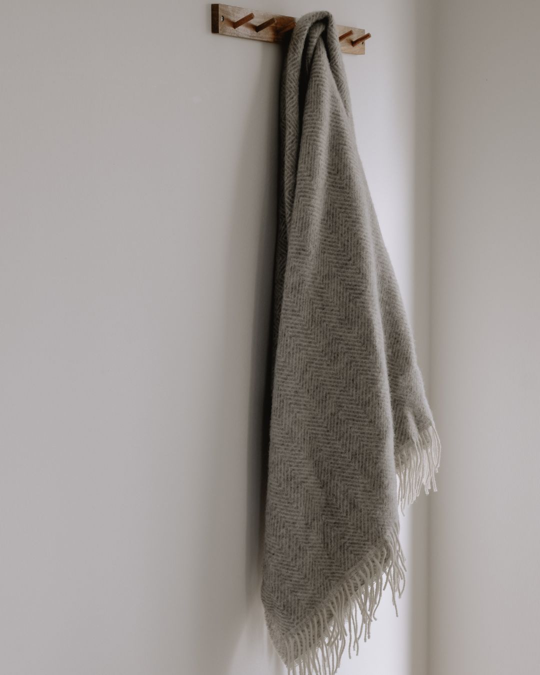 Uldplaid 140 x 200 cm - Lysegrå