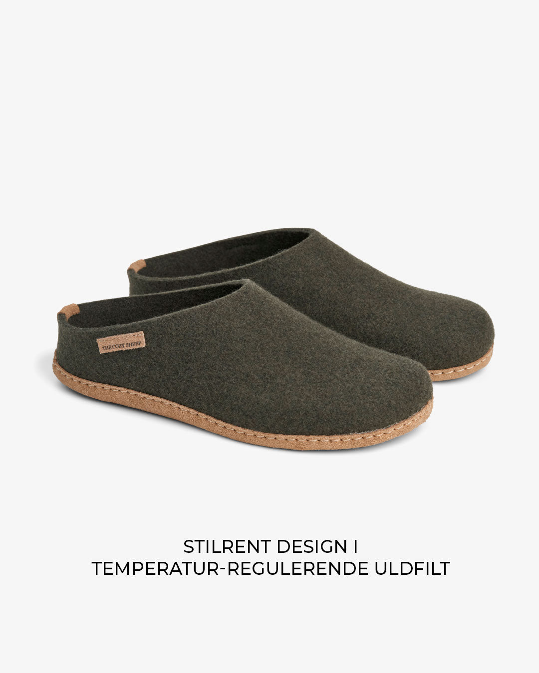 Tøffel med skindsål – Forest Green