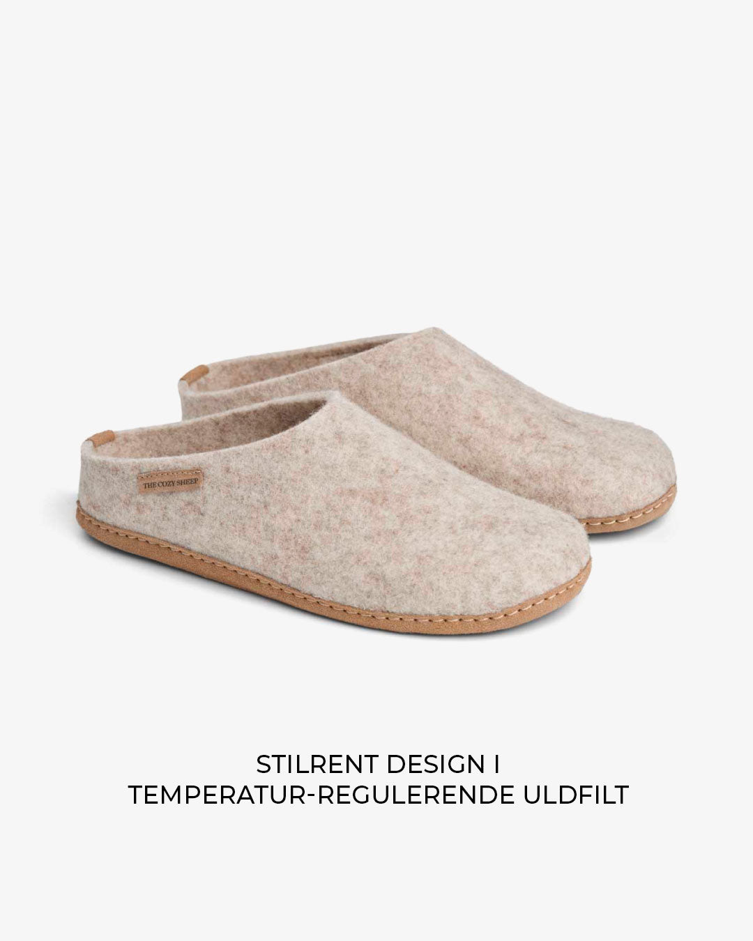 Tøffel med skindsål – Beige
