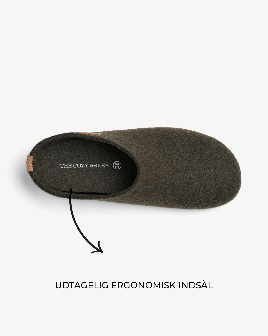 Tøffel med skindsål – Forest Green