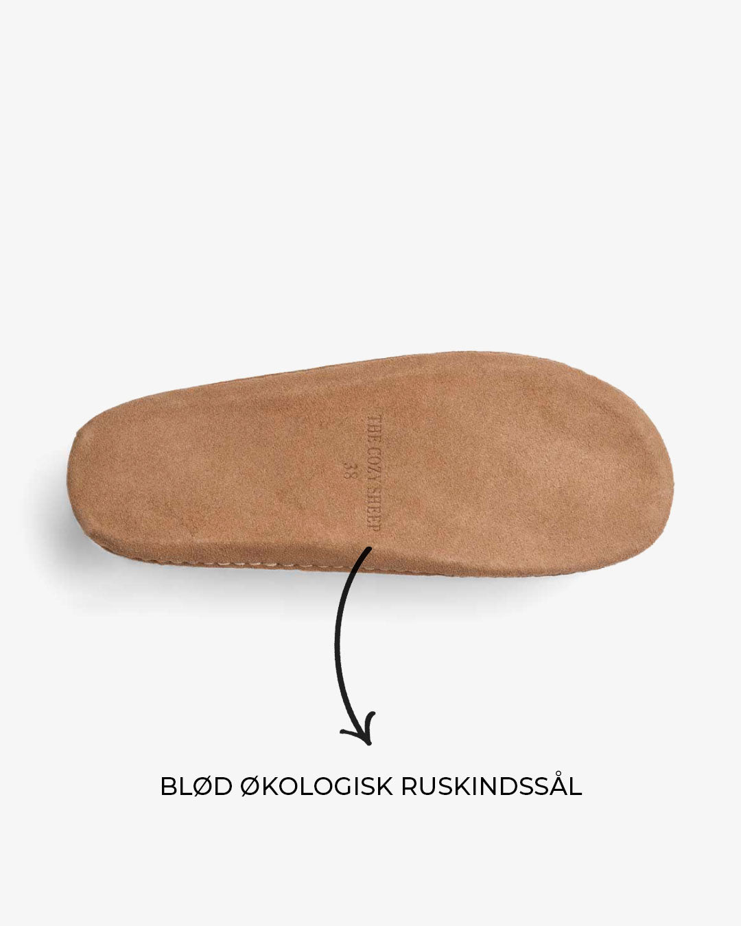 Tøffel med skindsål – Lysegrå