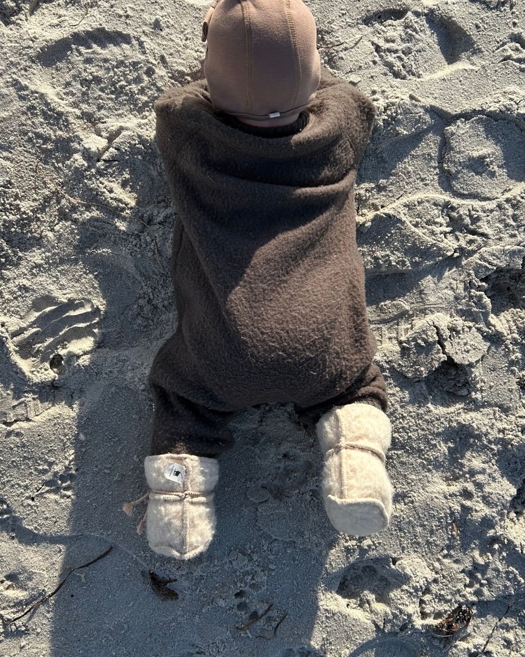 Babyhjemmesko i uld - Beige (3-6 måneder)