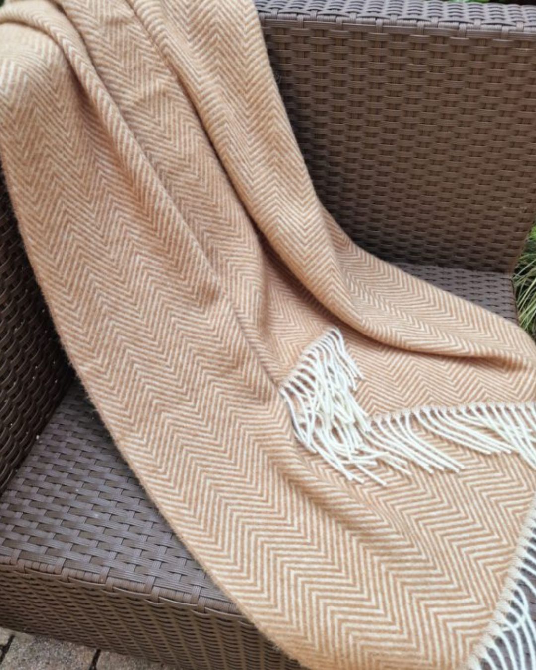 Uldplaid 140 x 200 cm - Beige