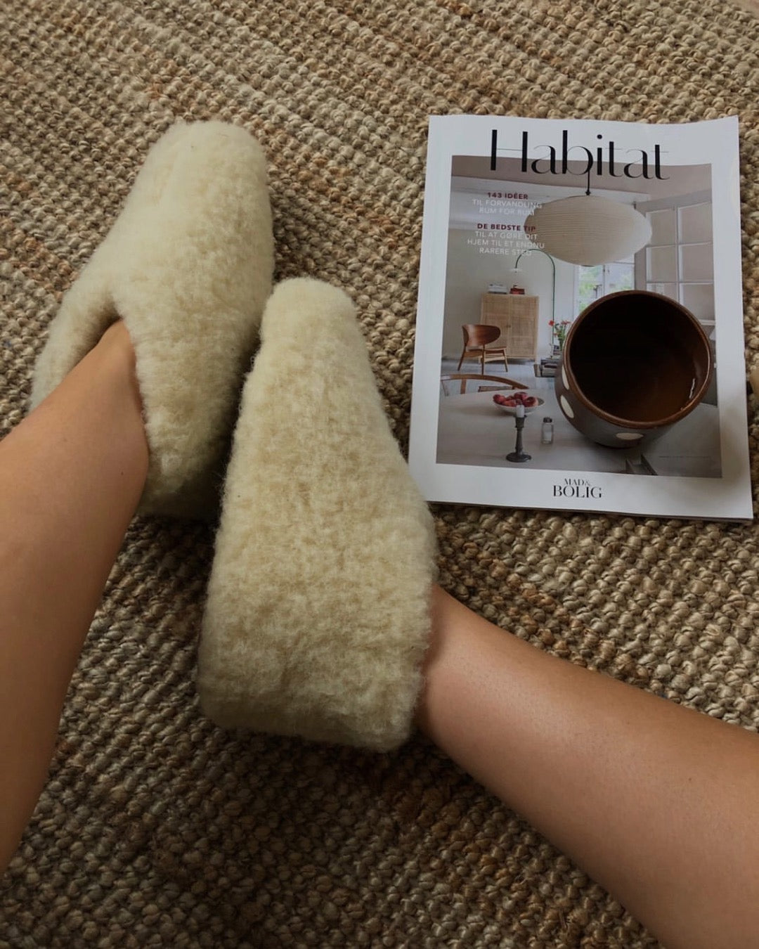 Uldhjemmesko – hvid (Lav model)