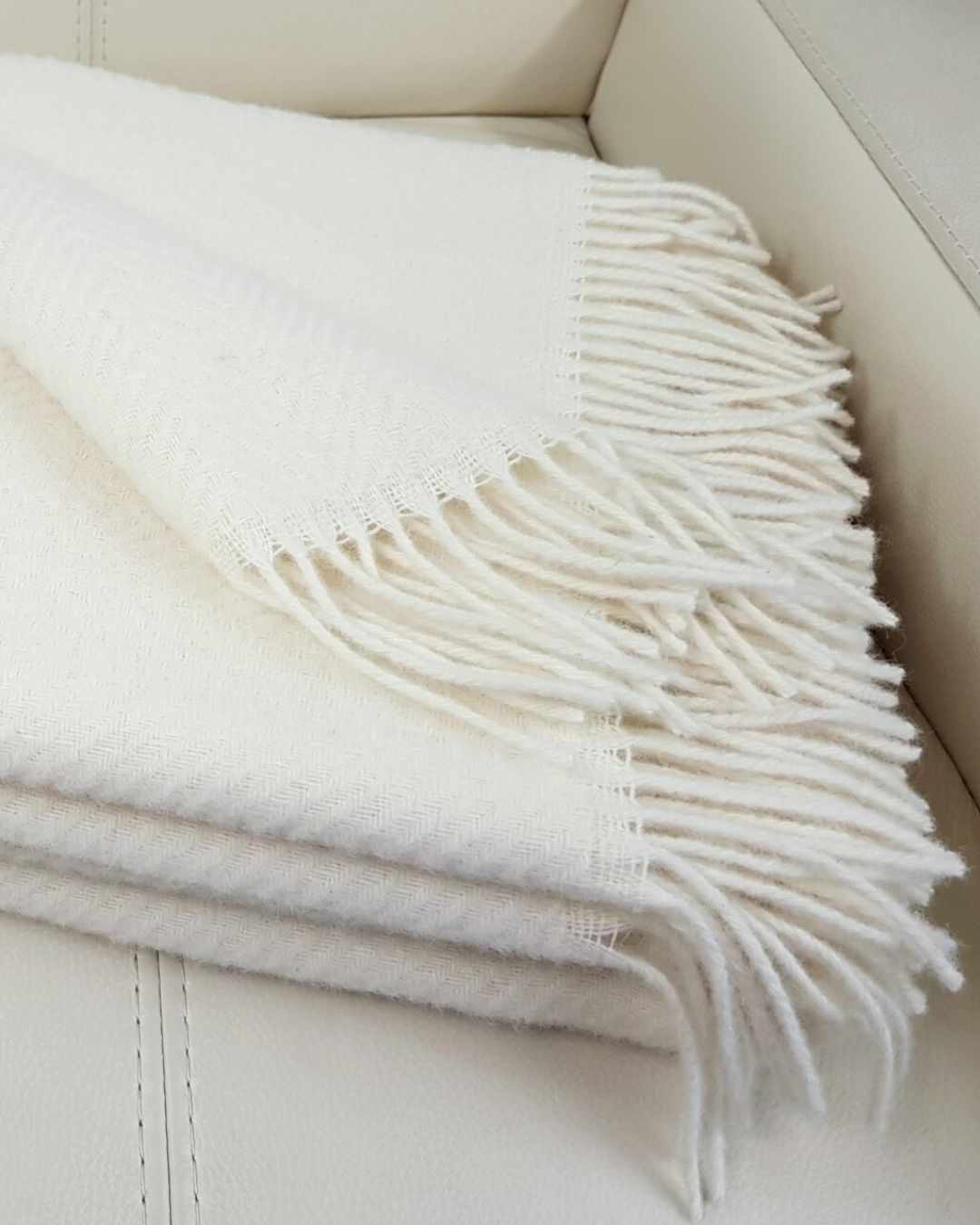 Uldplaid 140 x 200 cm - Creme