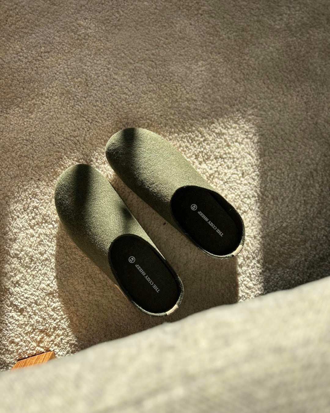 Tøffel med skindsål – Forest Green