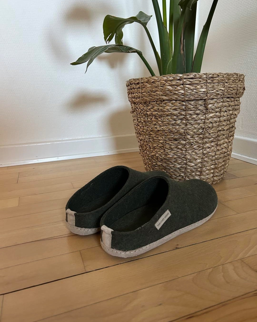 Tøffel med skindsål – Forest Green