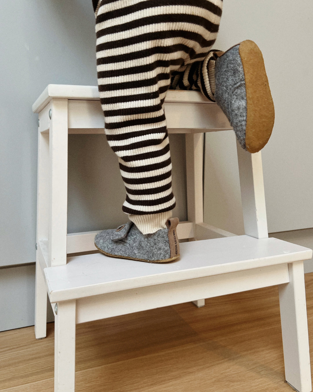 Hjemmesko uldfilt - Børn (Lysegrå)