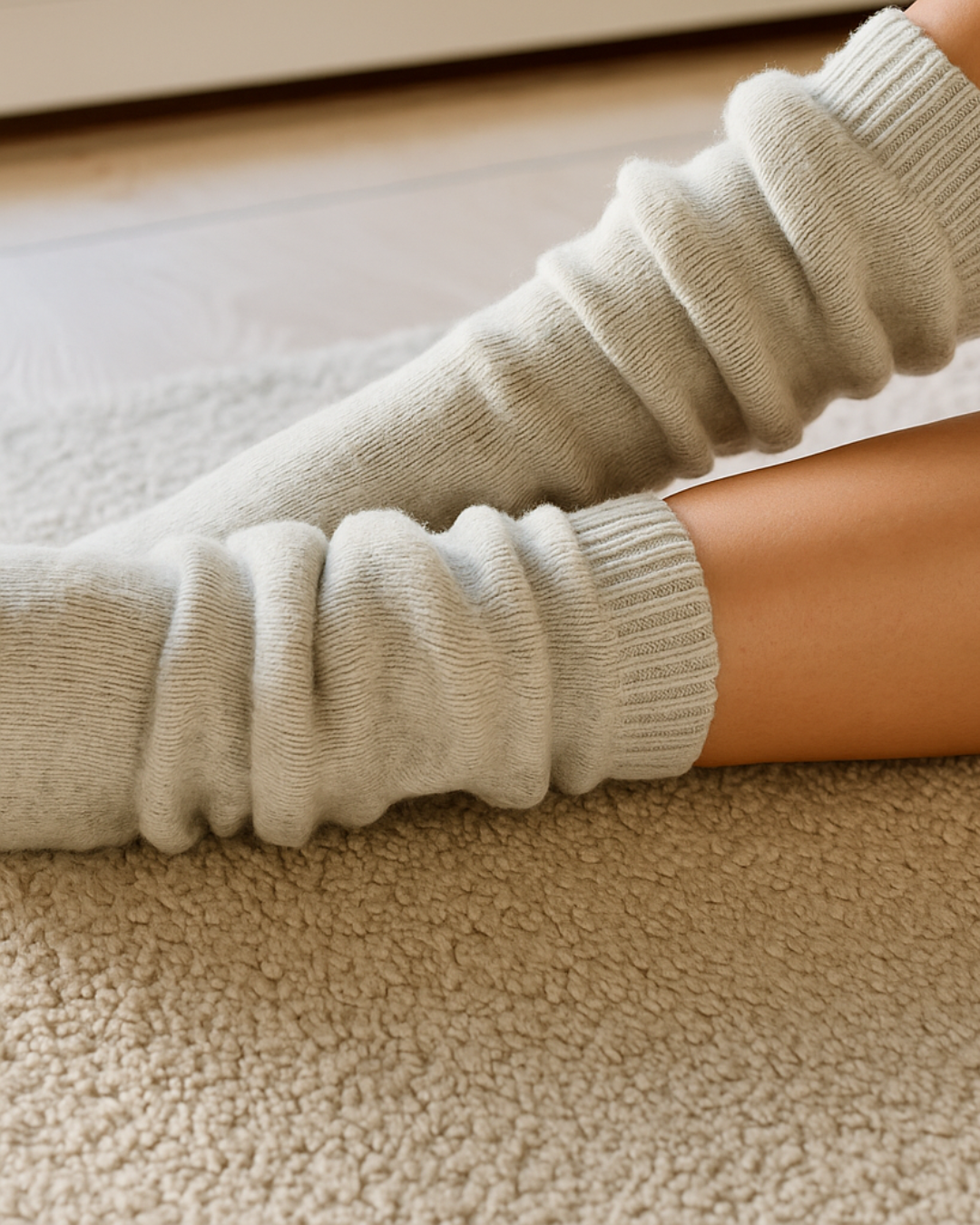 Termosokker i uld - Lysegrå