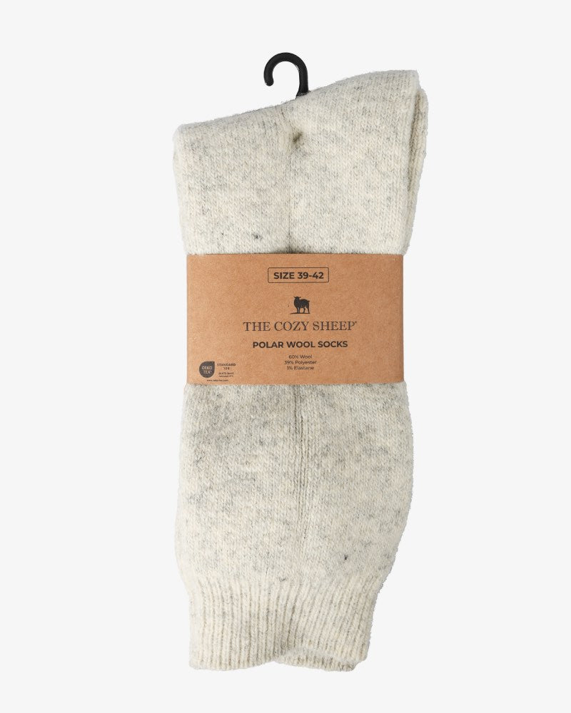 Termosokker i uld - Lysegrå
