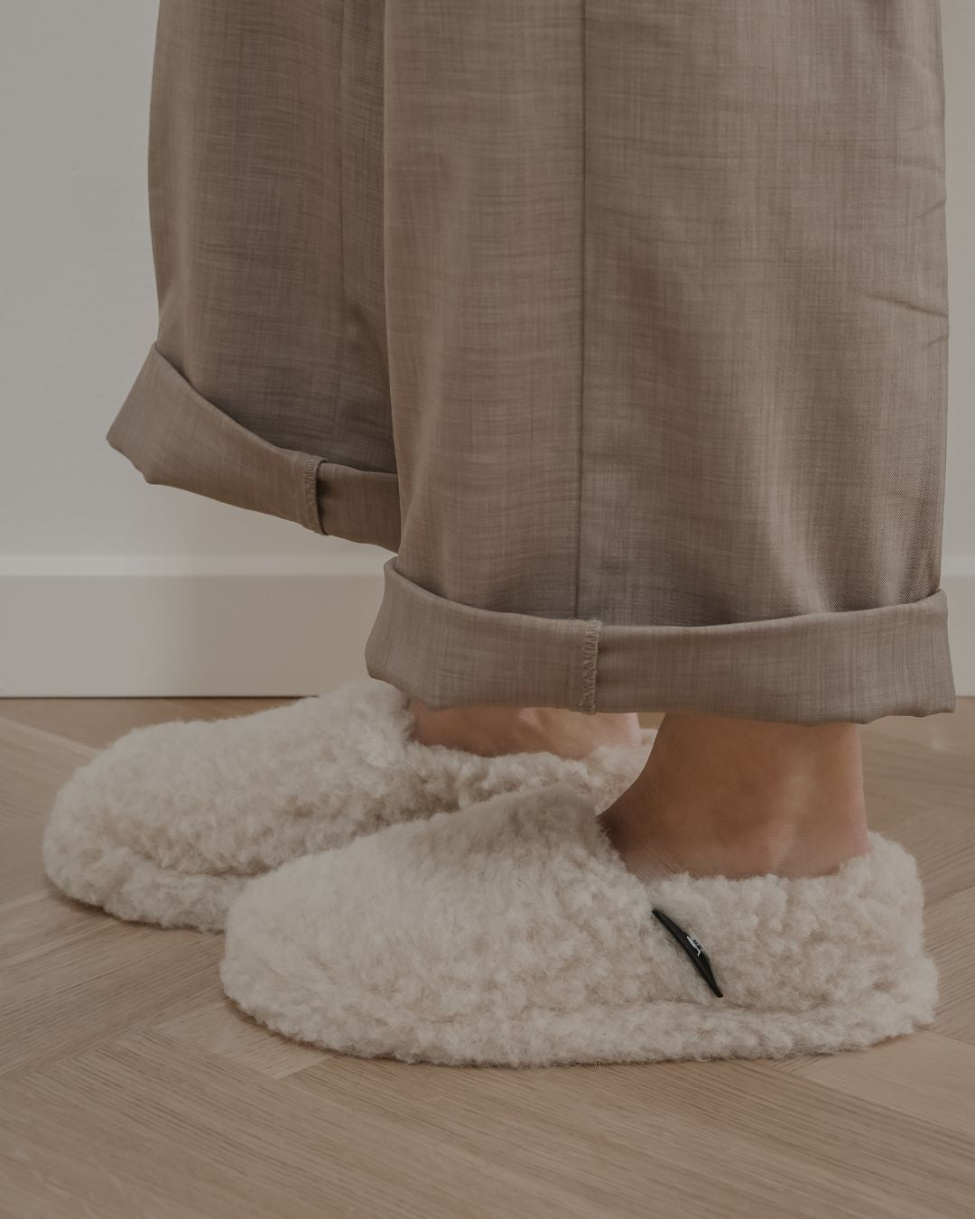 Hjemmesko i merinould – Beige