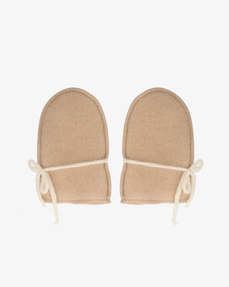 Babyvanter i uld - Beige (0-3 måneder)