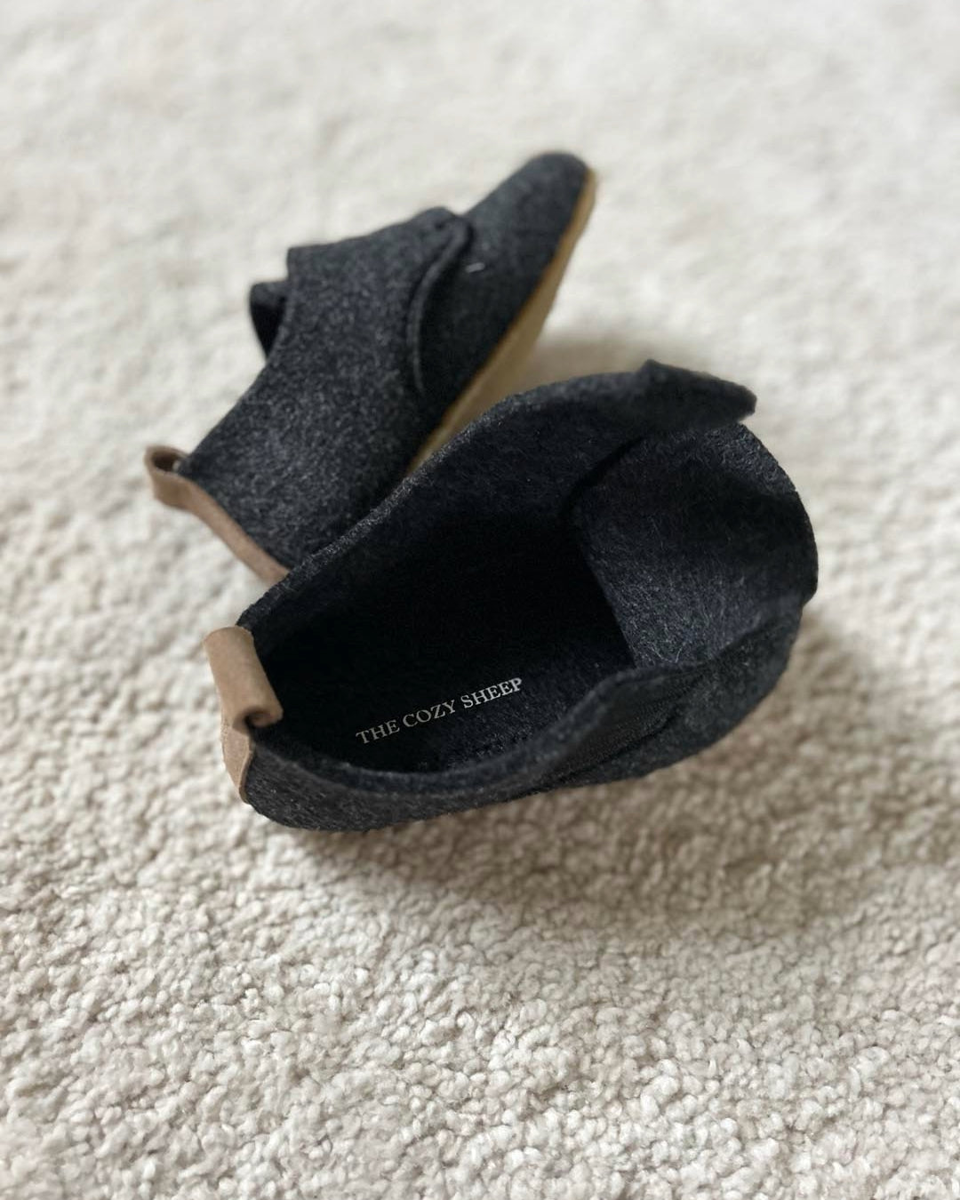 Hjemmesko uldfilt - Børn (Mørkegrå)