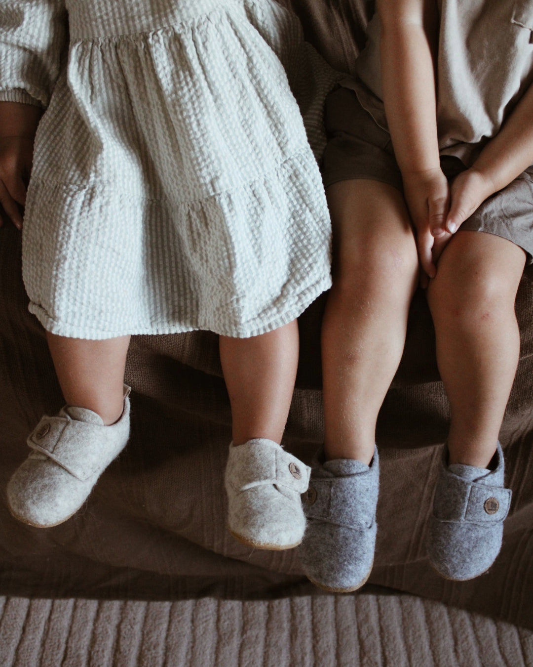 Hjemmesko uldfilt - Børn (Beige)