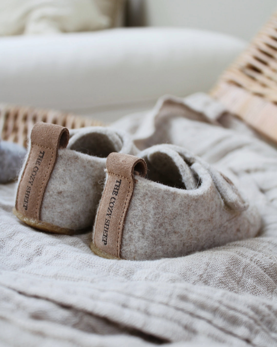 Hjemmesko uldfilt - Børn (Beige)