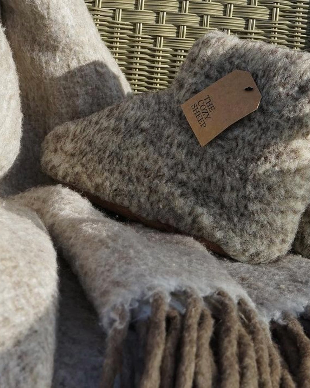 Uldhjemmesko – Lysegrå (Høj model)