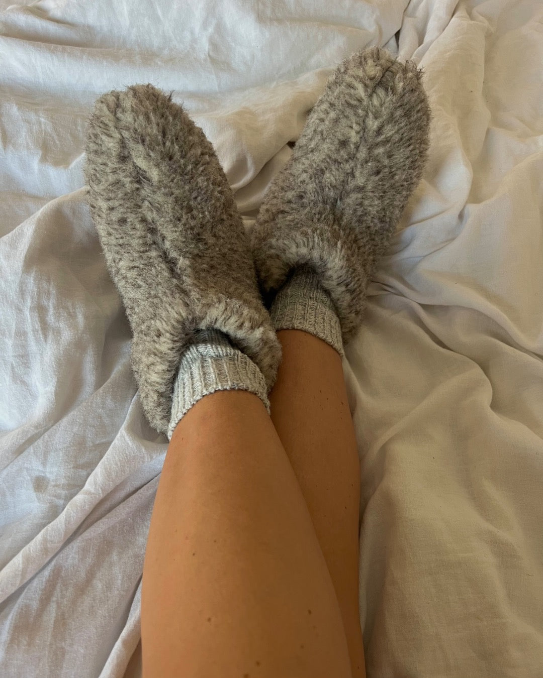 Uldhjemmesko – Lysegrå (Lav model)