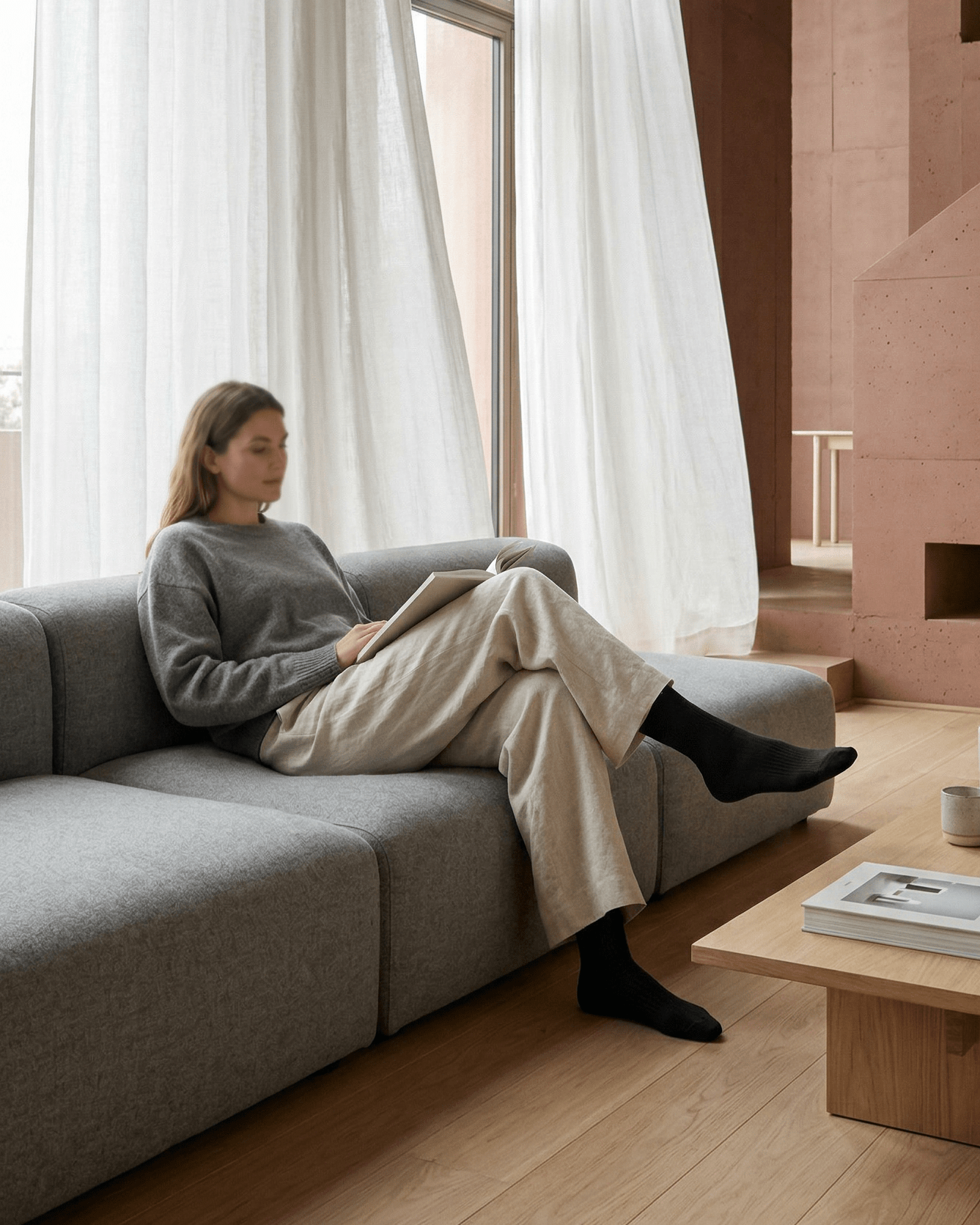 Luksus hverdagsstrømper i merinould - Sorte - The Cozy Sheep