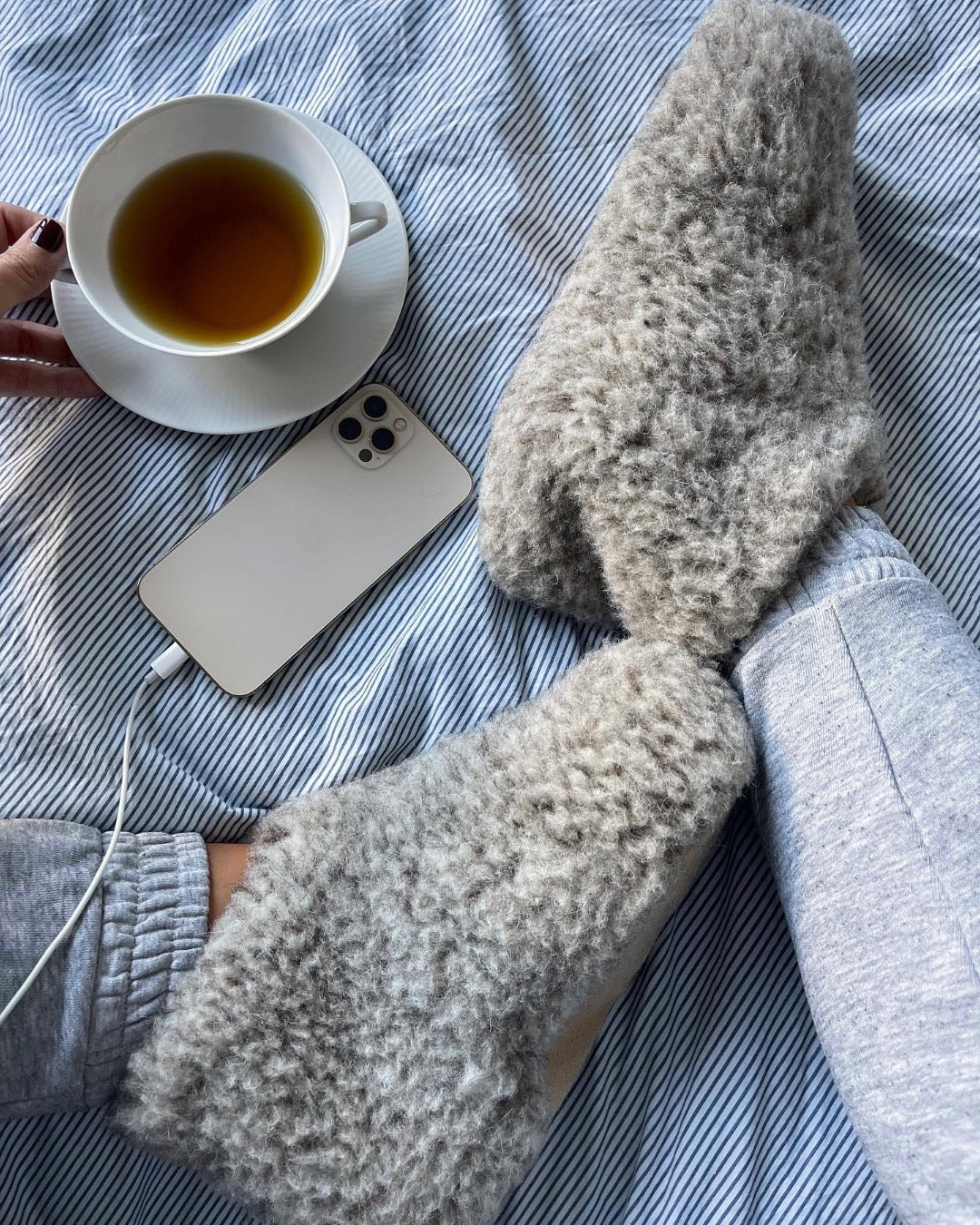 Uldhjemmesko – Lysegrå (Lav model)