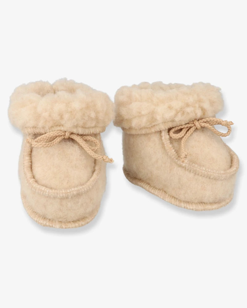 Babyhjemmesko i uld - Beige (3-6 måneder)
