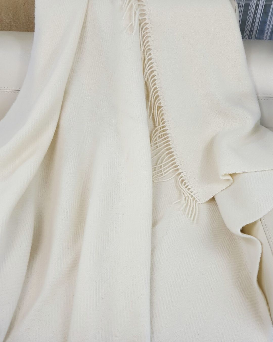 Uldplaid 140 x 200 cm - Creme