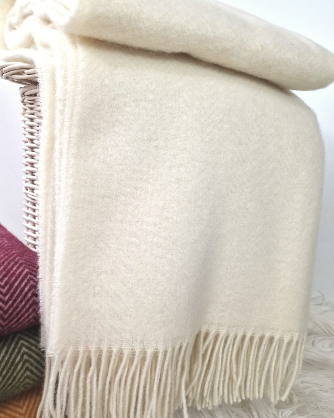 Uldplaid 140 x 200 cm - Creme