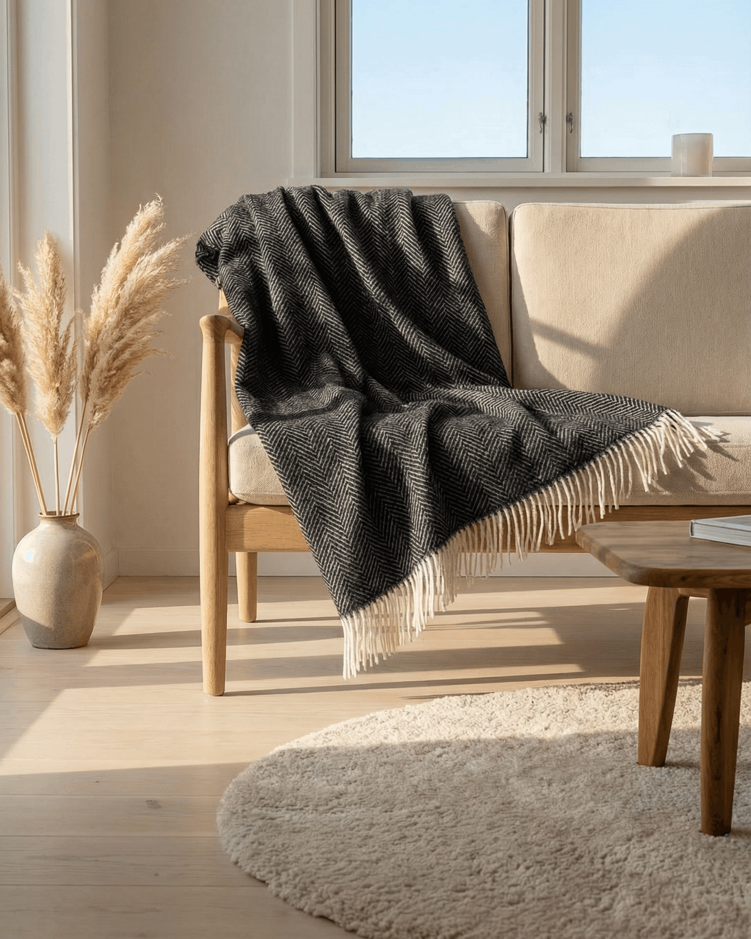Uldtæppe - sort | The Cozy Sheep