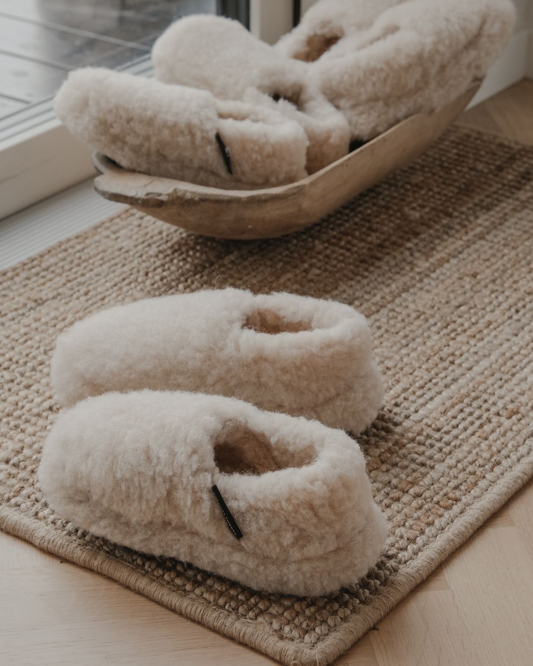 Hjemmesko i merinould – Beige - The Cozy Sheep