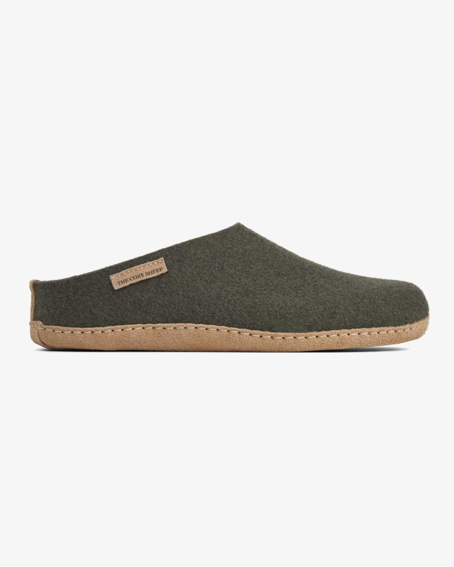 Tøffel med skindsål – Forest Green