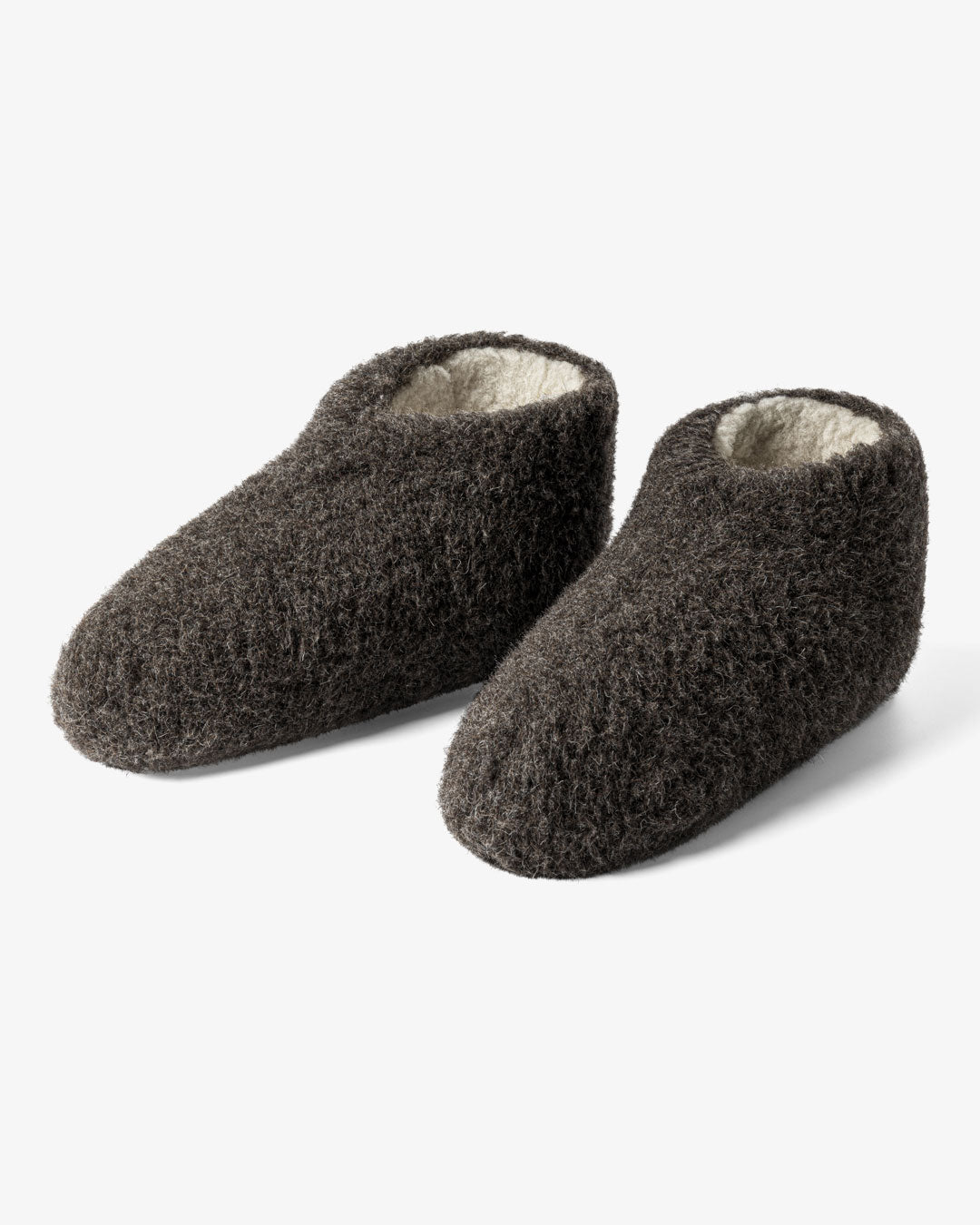 Uldhjemmesko – Mørkegrå/brun (Lav model) - The Cozy Sheep