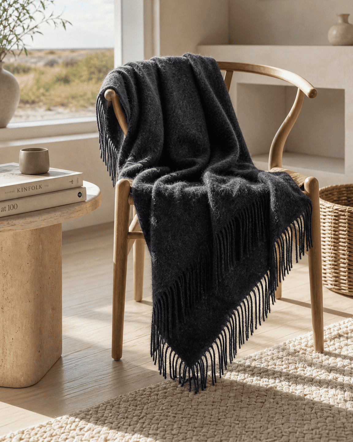 Uldplaid 140 x 200 cm - Antracit - The Cozy Sheep